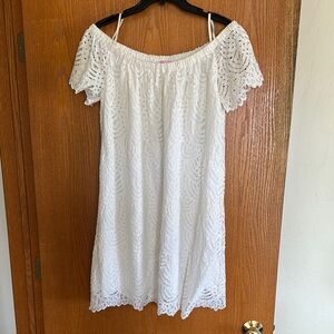 White Lace Off-Shoulder Dress